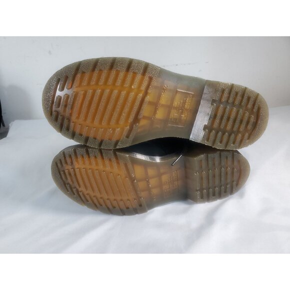 Dr Martens Boots Youth Size 6 Gray Patent Leather Doc Air Walk Lace Up 1460 W - Picture 15 of 16